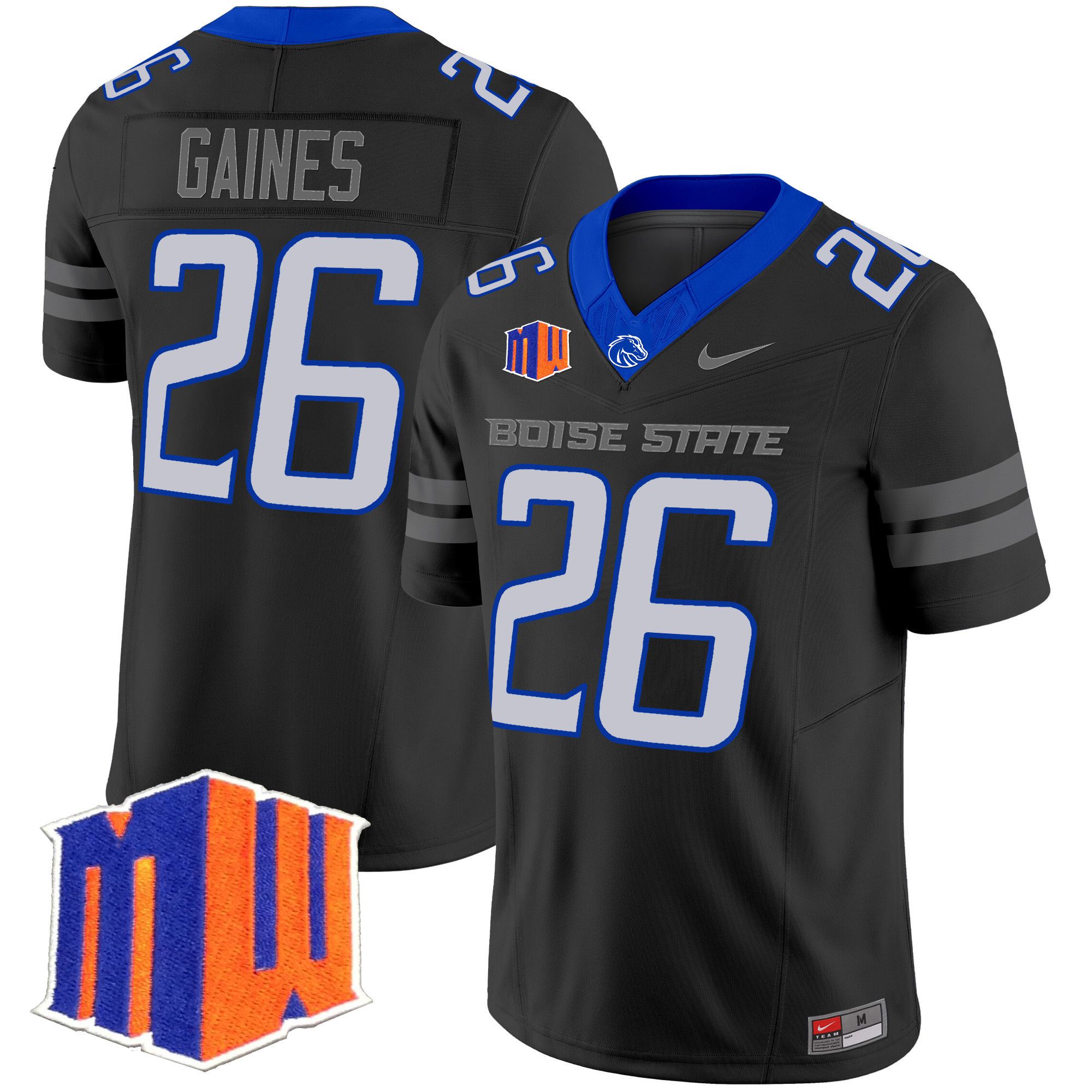 Men Boise State Broncos #26 Gaines Black Nike 2024 Vapor Limited NCAA Jersey->more ncaa teams->NCAA Jersey